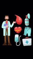 Doctor Describe Human Internal Organs On Vertical On Alpha Channel 2D Cartoon Animation video