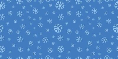 snowflakes seamless pattern on blue background vector