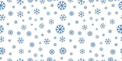 seamless blue snowflake pattern on white background. Seamless pattern with white snowflake vector