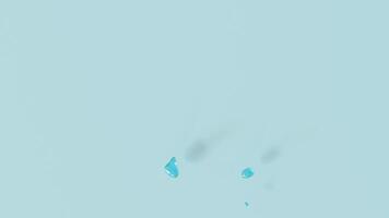 Soothing animation shows close-up view of water droplets on blue surface, creating calm, refreshing and natural ambiance. Perfect as background for relaxation, spa, wellness or nature-themed projects. video