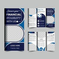 Corporate and business Clean and minimal modern tri-fold brochure vect design template vector