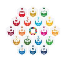 Complete Set of 17 SDG Icons for Sustainable Development Goals vector