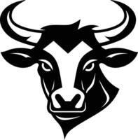 The Bull's Powerful Gaze A Symbol of Strength and Determination. vector