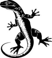 Silhouette of a Lizard with Scaly Skin. vector