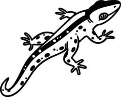 A Spotted Lizard Climbing with a Graceful Curve. vector