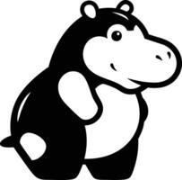 A Delightful Hippopotamus With A Big Smile. vector
