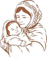 Inuit Inuit mother and child vector