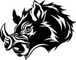 Wild Boar Head Silhouette - Ferocious Power and Instinct vector