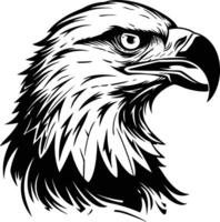 Majestic Bald Eagle Head Close-Up Portrait in Black and White. vector