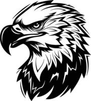 The Majestic Eagle's Powerful Gaze in Black and White. vector