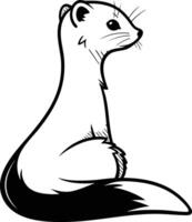 A Curious Weasel Gazes Into The Distance. vector