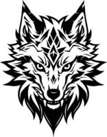Wolf Head With Mystical Diamond Pattern vector