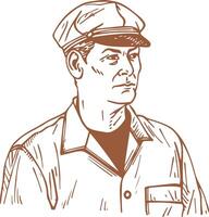 A man in a hat and uniform vector