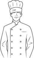 The Confident Chef in His White Uniform. vector