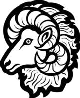 Powerful Ram Head With Striking Horns Illustration vector