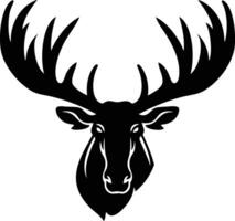 Majestic Moose Silhouette With Imposing Antlers. vector
