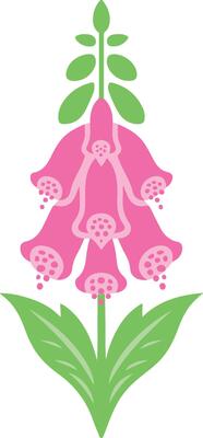 Decorative Foxglove flower symbol