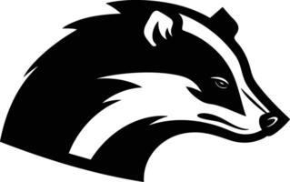 The Badger's Profile A Striking Black And White Portrait. vector
