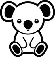 Adorable Koala Sitting with Big Eyes and a Smile. vector