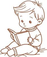 Boy Reading a Book vector