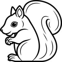 A Cute Squirrel Sitting With Its Tail Curved vector