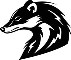 The Silhouetted Badger Gazes Into the Night. vector