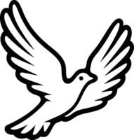 The White Dove Soaring Through The Sky. vector