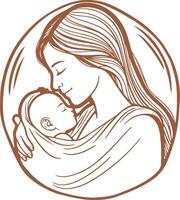 Mother and Child Illustration vector
