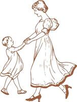 Mother Playing with Child Illustration vector
