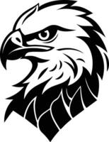 Powerful Eagle Head Silhouette in Sharp Focus. vector