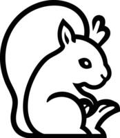 A Curious Squirrel Peeking Out From Behind a Tree. vector