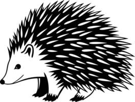 A Prickly Little Friend Stands Out In Black And White. vector