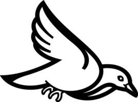 Graceful Flight of a Single Bird Silhouette. vector