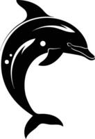 Graceful Dolphin Silhouette Leaping Through the Water. vector