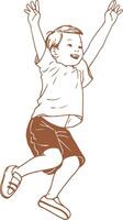Vintage sian Kid Jumping for Joy vector