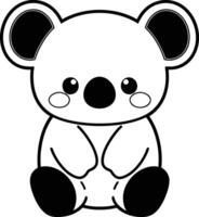 Adorable Koala Bear Sitting With Big Eyes. vector