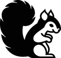 A Silhouette of a Squirrel Standing Tall and Proud. vector