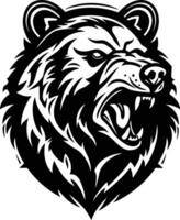 The Ferocious Roar of a Wild Bear's Head. vector