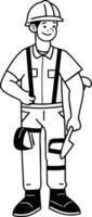 Construction Worker Ready To Build With Confidence. vector