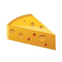 Cheese slice illustration isolated on white background vector