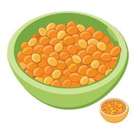 A bowl full of beans and a bowl full of beans vector