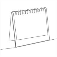 Continuous single line art drawing of calendar icon planning and scheduling concept design graphic vector