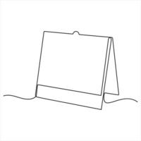 Continuous single line drawing calendar icon planning and scheduling concept line drawn design vector