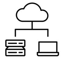 Hosting Lineal Icon vector