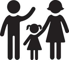Artistic Family Icon Silhouette for Branding vector