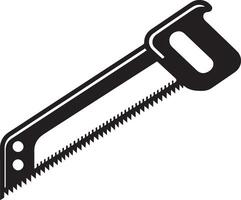 Artistic Hacksaw Silhouette Designs for Carpentry Creativity vector