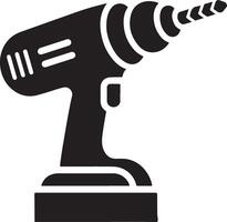 Professional Drill Silhouette for Graphic Design vector