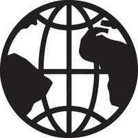 High Quality Earth Globe Silhouette Images vector