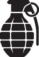 Unique Grenade Icon Silhouette for Art Projects vector