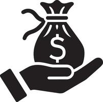 Creative Hand Holding Money Bag Illustration vector
